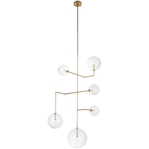 AERIN Linnea LED 26 inch Hand-Rubbed Antique Brass Entry Chandelier Ceiling Light