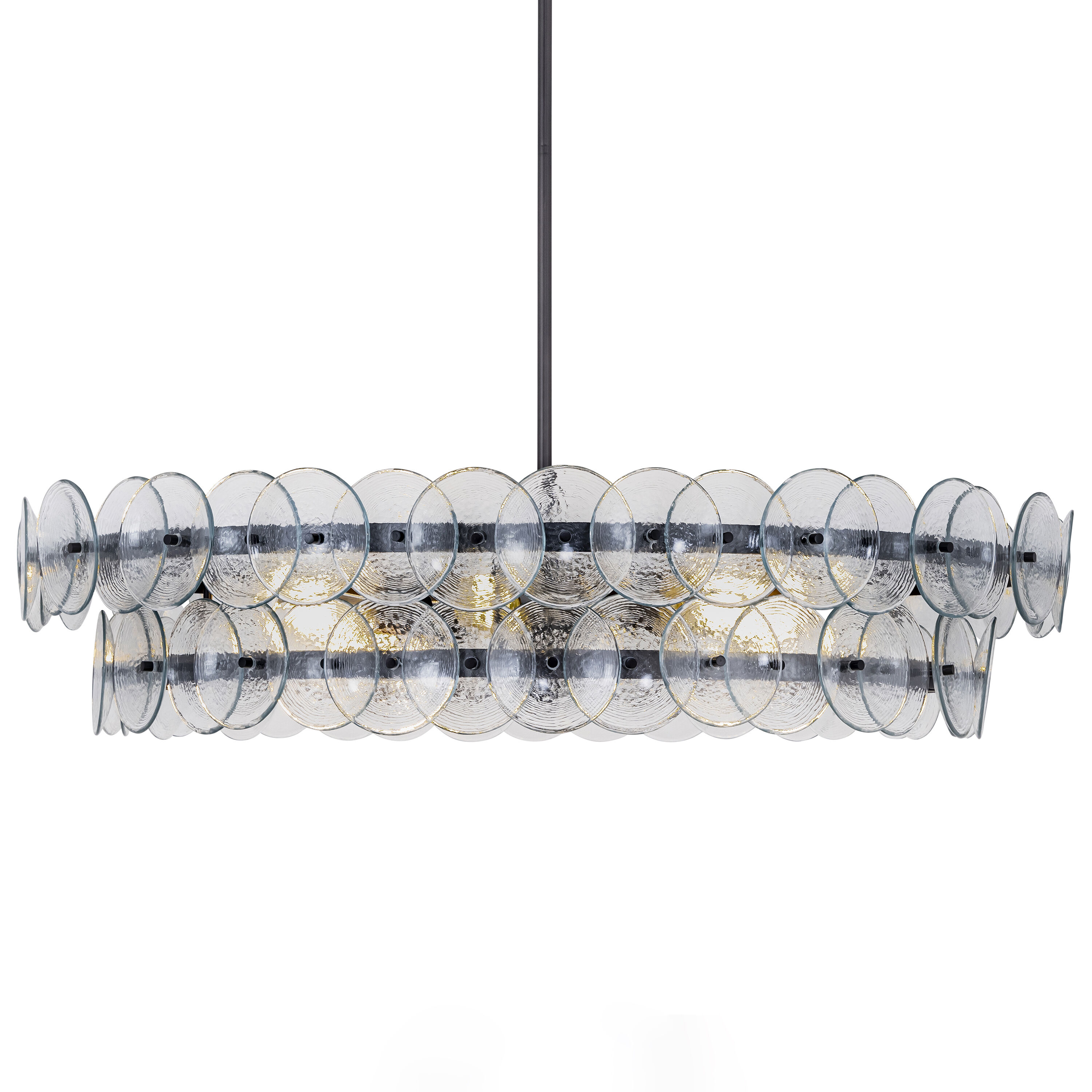 Loren 8 Light 42 inch Gunmetal Multi-Tier Chandelier Ceiling Light in Textured Clear