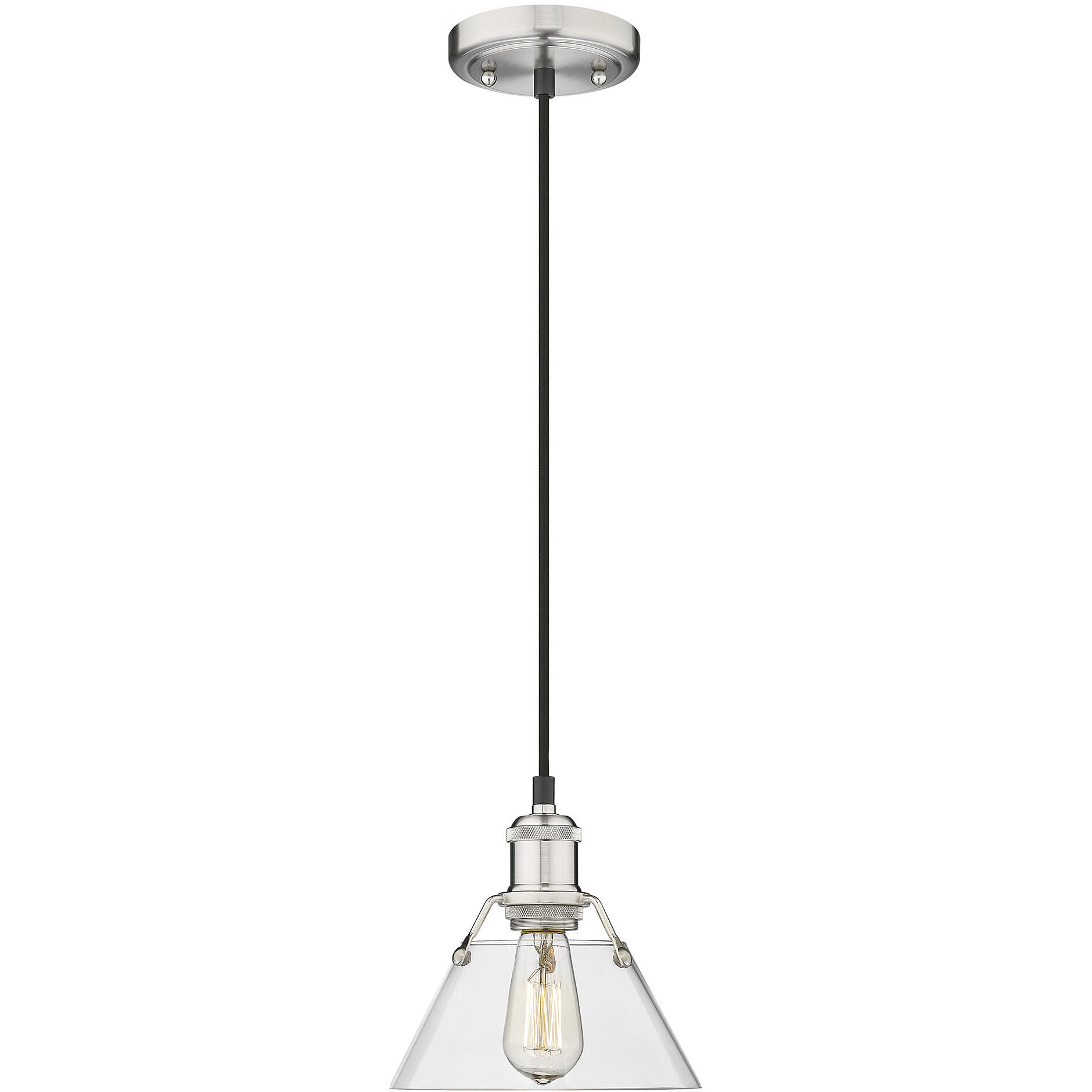 Yep Orwell Pendant Ceiling Light in Pewter, Clear Glass
