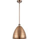 Ballston Dome 1 Light 12 inch Antique Copper Pendant Ceiling Light