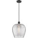 Ballston Norfolk LED 11.75 inch Matte Black Mini Pendant Ceiling Light in Clear Glass, Black Textured