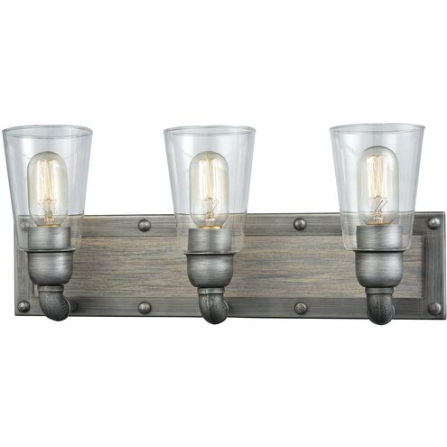 Platform 3 Light 20 inch Weathered Zinc Vanity Light Wall Light