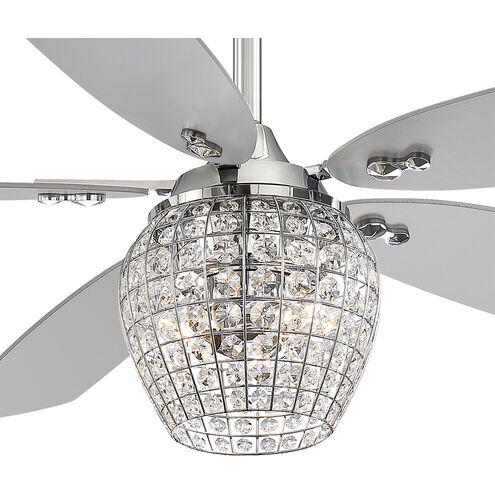 Bling 56 inch Chrome with Silver Blades Ceiling Fan