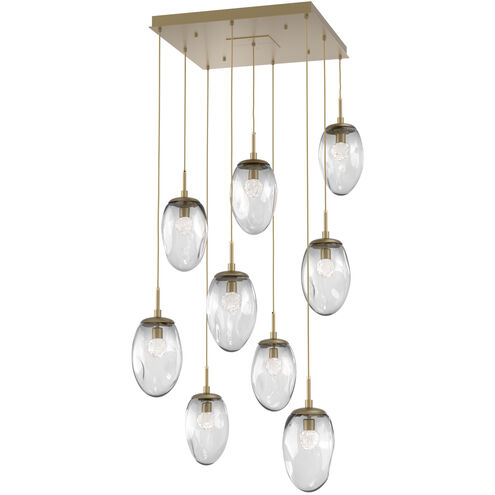 Meteo LED LED Gilded Brass Chandelier Ceiling Light, Square Multi-Port