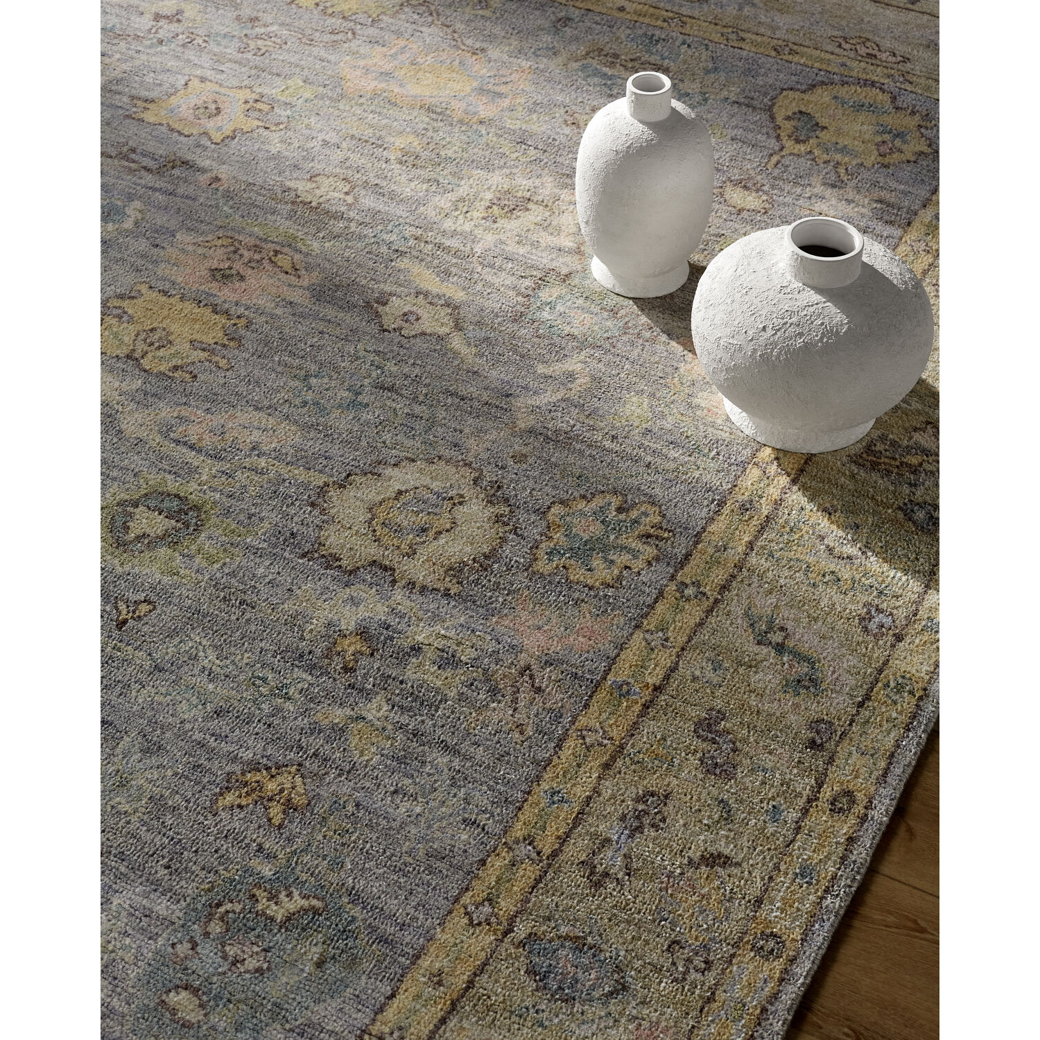 Chennai 36 X 24 inch Ash / Light Silver / Natural Handmade Rug in 2 x 3