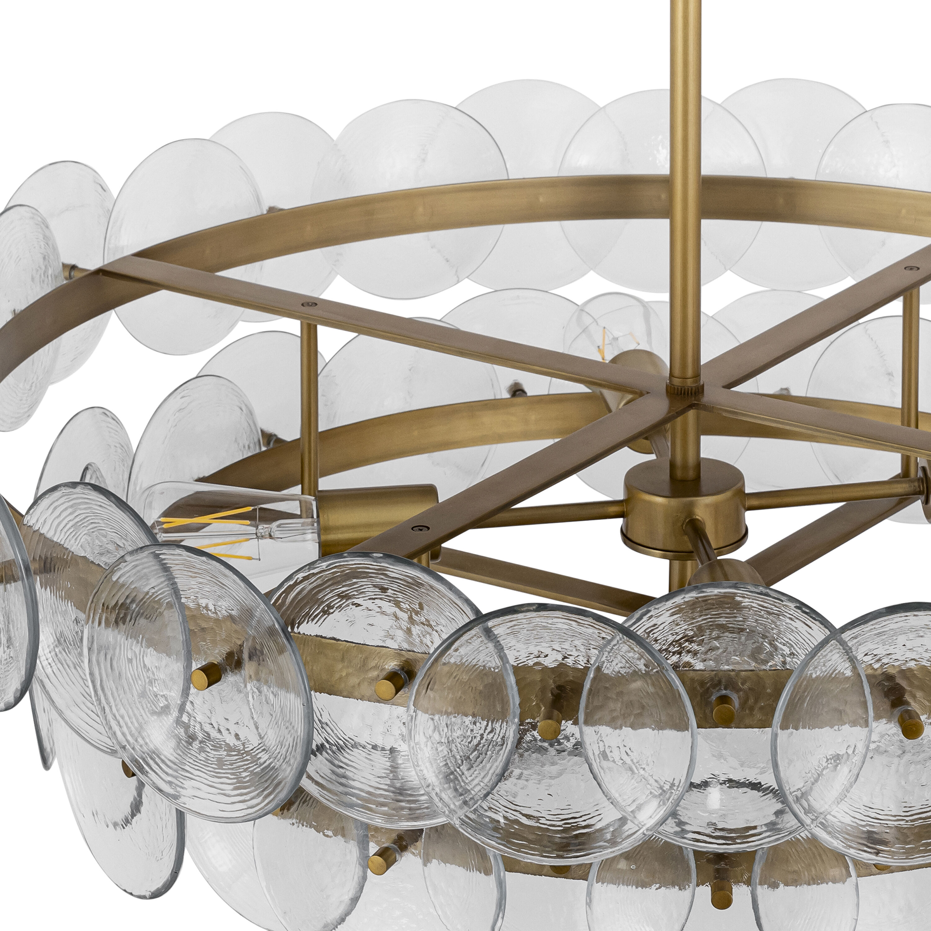 Loren 4 Light 32 inch Weathered Brass Multi-Tier Chandelier Ceiling Light