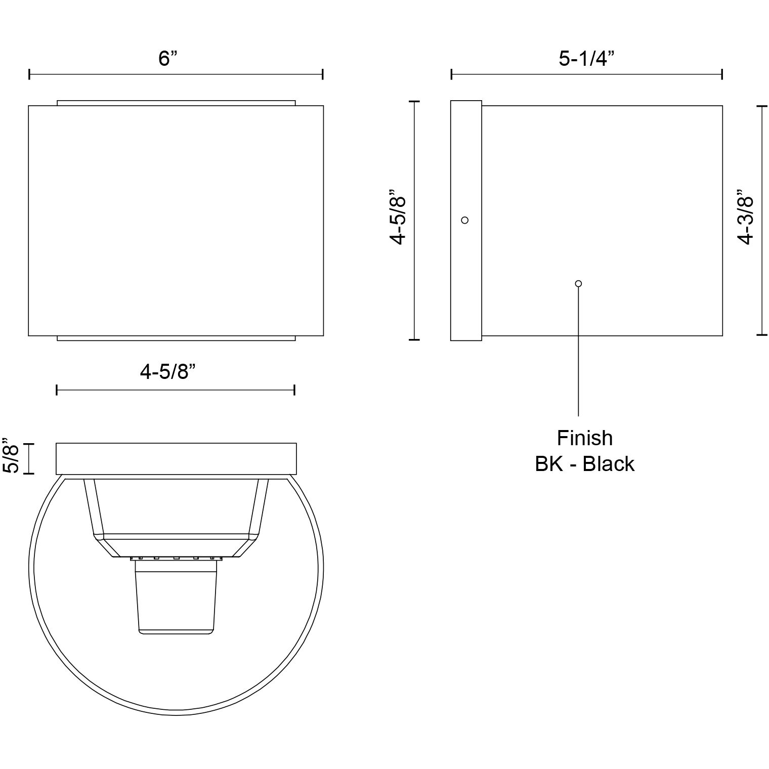 Rene LED 4.38 inch Black Exterior Wall Sconce