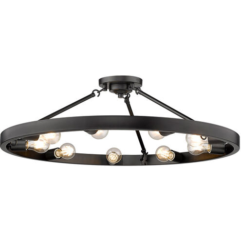 Castile 9 Light 32 inch Matte Black Semi-flush Ceiling Light