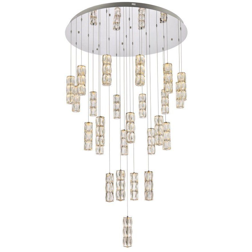 Polaris 25 Light 42 inch Chrome Chandelier Ceiling Light