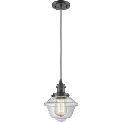 Franklin Restoration Oxford LED 7.5 inch Oil Rubbed Bronze Mini Pendant Ceiling Light in Clear, Franklin Restoration