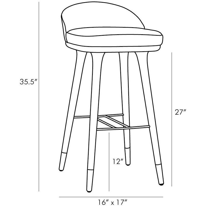 Walsh 35.5 inch Black Bar Stool