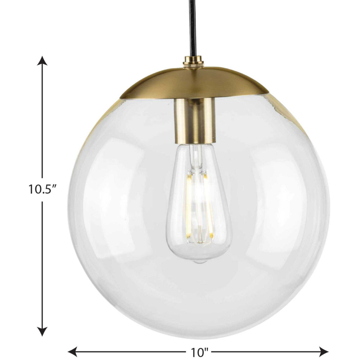 Atwell 1 Light 10 inch Brushed Bronze Pendant Ceiling Light, Medium