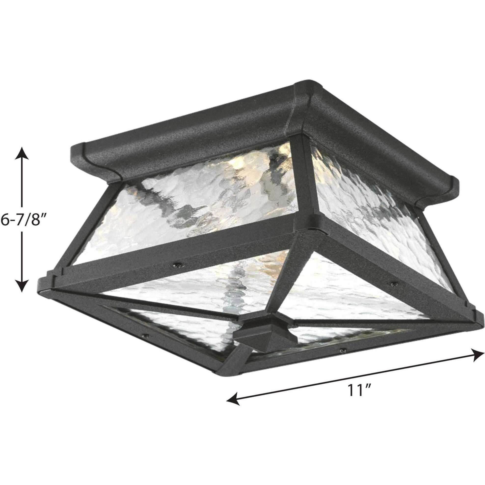 Mac 2 Light 11 inch Textured Black Outdoor Flush Mount