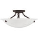 Oasis 3 Light 16 inch Bronze Semi-Flush Mount Ceiling Light