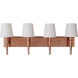 Ella 4 Light 30.5 inch Satin Brass Vanity Light Wall Light