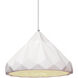 Radiance Collection 1 Light 12 inch Polished Chrome and Gloss White and White Pendant Ceiling Light