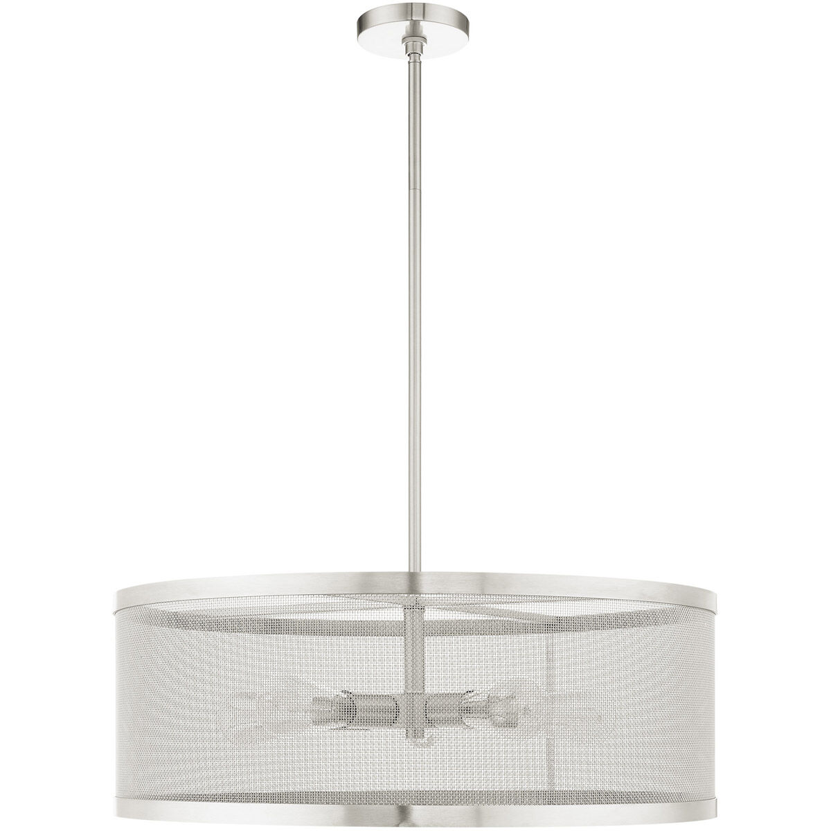 Industro 5 Light 25 inch Brushed Nickel Chandelier Ceiling Light