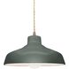 Radiance 1 Light 11.5 inch Pewter Green and Antique Brass Pendant Ceiling Light