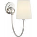 Thomas O'Brien Reed 1 Light 5 inch Polished Nickel Single Sconce Wall Light in Linen
