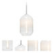 Omega 12 LED 7.25 inch Satin Nickel Cord Pendant Ceiling Light in White Glass, Edison LED