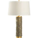 Traditional 30 inch 100 watt Gray Glaze with Antique Gold Leaf Table Lamp Portable Light