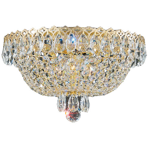 Camelot 3 Light Polished Silver Flush Mount Ceiling Light in Optic