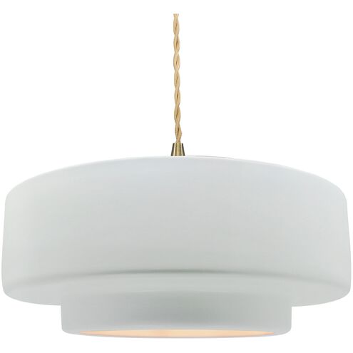 Radiance LED 16.25 inch Gloss White and Brushed Brass Pendant Ceiling Light