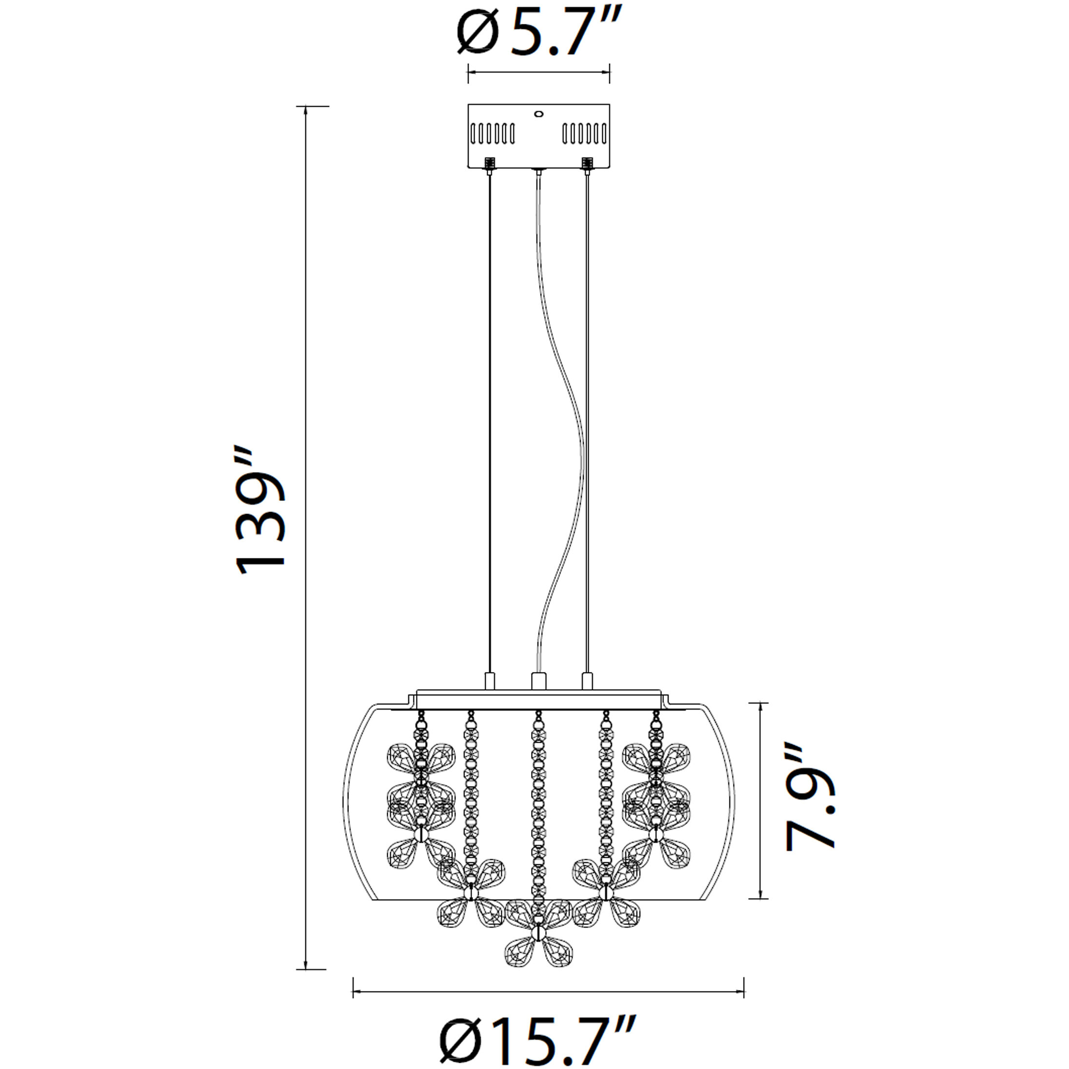 Destiny 8 Light 15.7 inch Aged Brass Pendant Ceiling Light