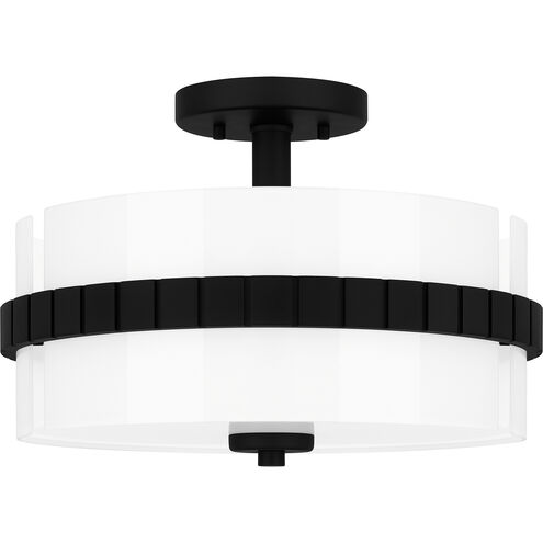 Baud 2 Light 14 inch Matte Black Semi-Flush Mount Ceiling Light