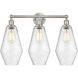 Cindyrella 3 Light 25 inch Brushed Satin Nickel Bath Vanity Light Wall Light in Seedy Glass