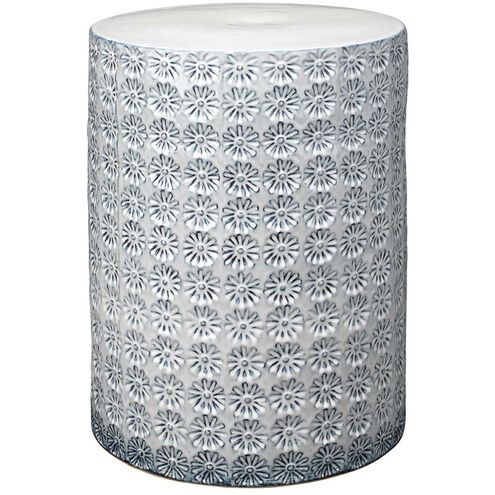 Wildflower 18 X 13 inch White & Grey Reactive Glaze Side Table