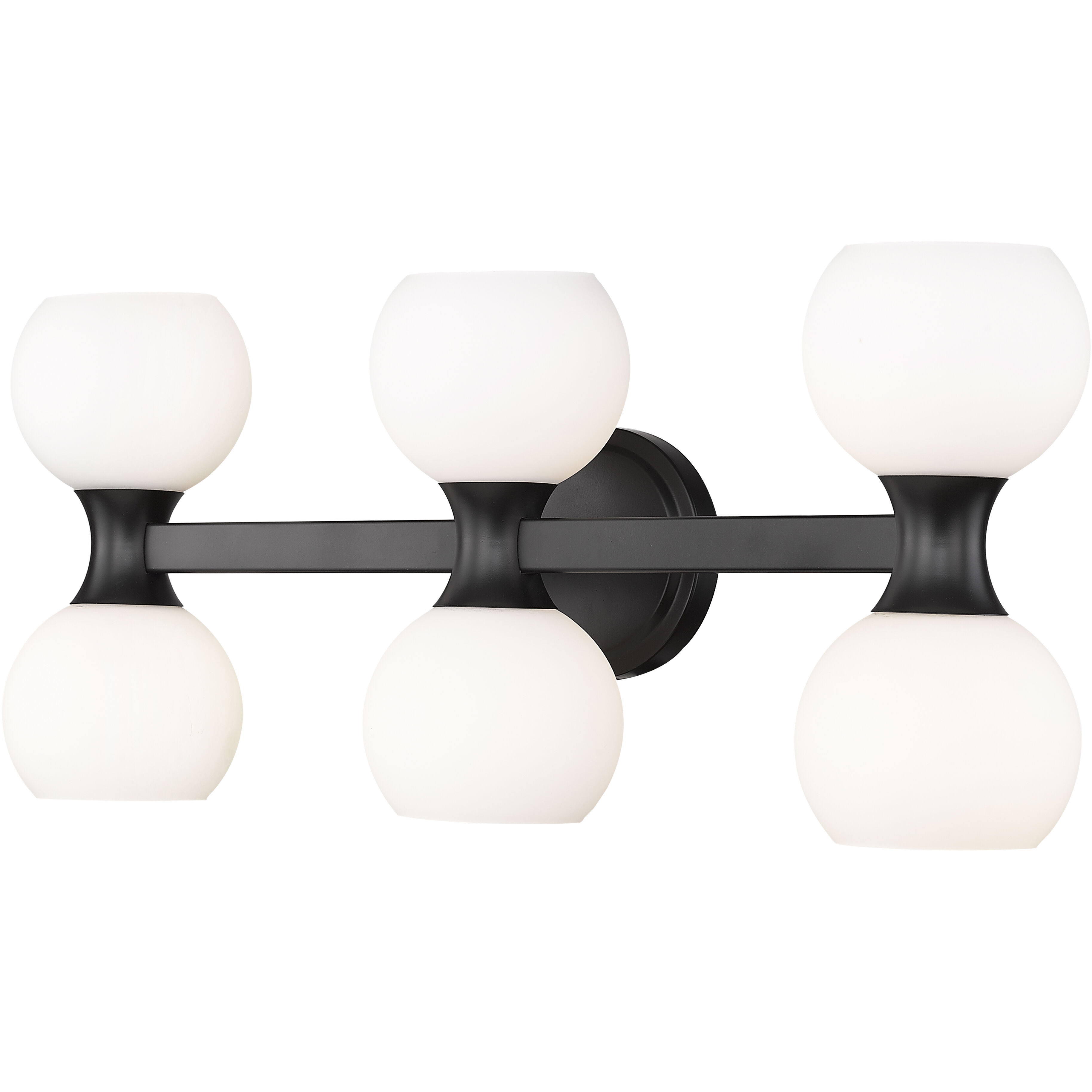 Artemis 6 Light 25 inch Matte Black Vanity Wall Light