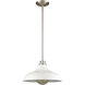 Grenville 1 Light 13 inch Brushed Nickel Pendant Ceiling Light in Matte White