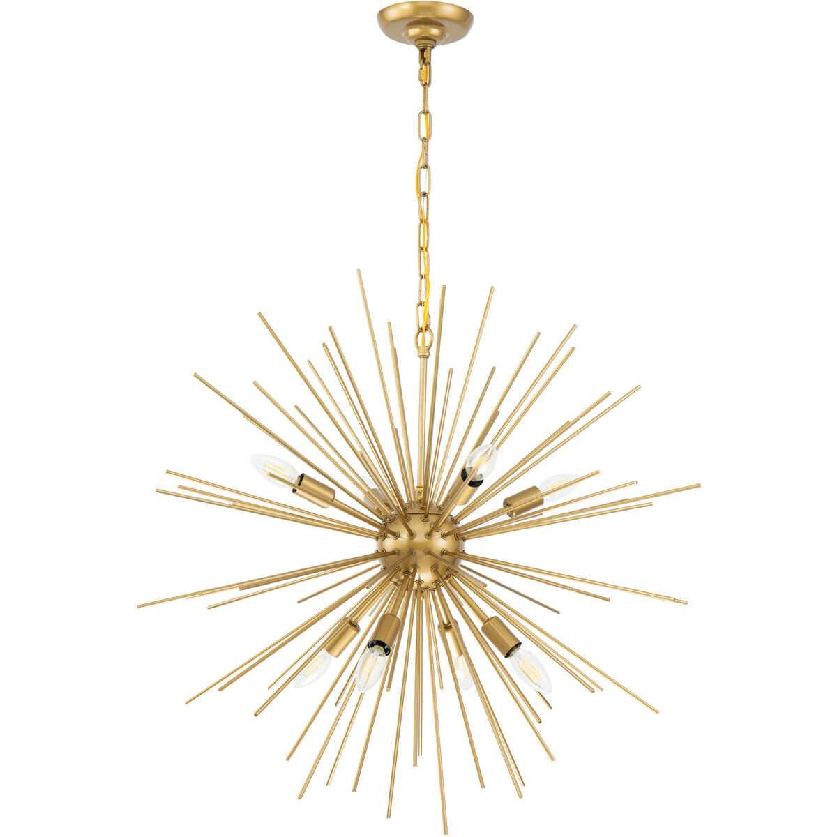 Timber 8 Light 30 inch Brass Pendant Ceiling Light