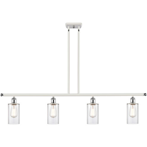 Ballston Clymer LED 48 inch White and Polished Chrome Island Light Ceiling Light in Clear Glass, Ballston