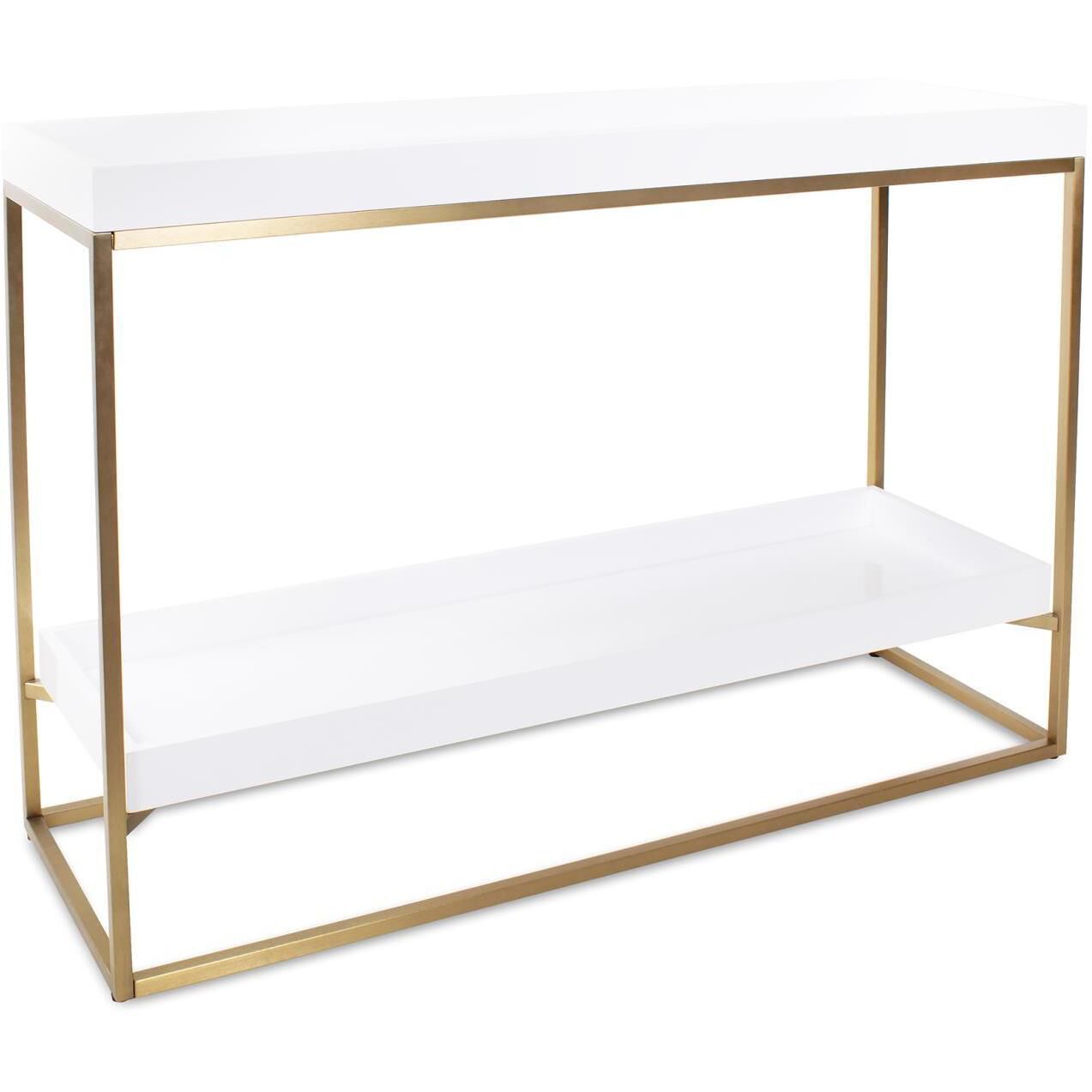 Lyndhurst 50 inch White and Brass Console Table