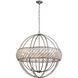 Bradington 8 Light 32 inch Weathered Zinc with Clear Chandelier Ceiling Light