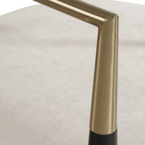 Moxie Brushed Brass and Matte Black and Off-White Dining Chair