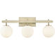 Coretta 3 Light 26 inch Modern Gold Bathroom Vanity Light Wall Light