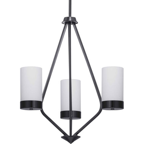 Elevate 3 Light 22 inch Matte Black Chandelier Ceiling Light, Design Series