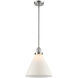 Franklin Restoration Cone 1 Light 12 inch Antique Brass Mini Pendant Ceiling Light in Incandescent, Matte White, Franklin Restoration