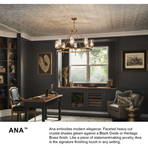 Ana LED 30 inch Heritage Brass Indoor Chandelier Ceiling Light