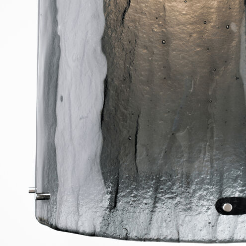 Textured Glass LED 12.4 inch Graphite Pendant Ceiling Light in Rimelight Frosted, 2700K LED, Oversized