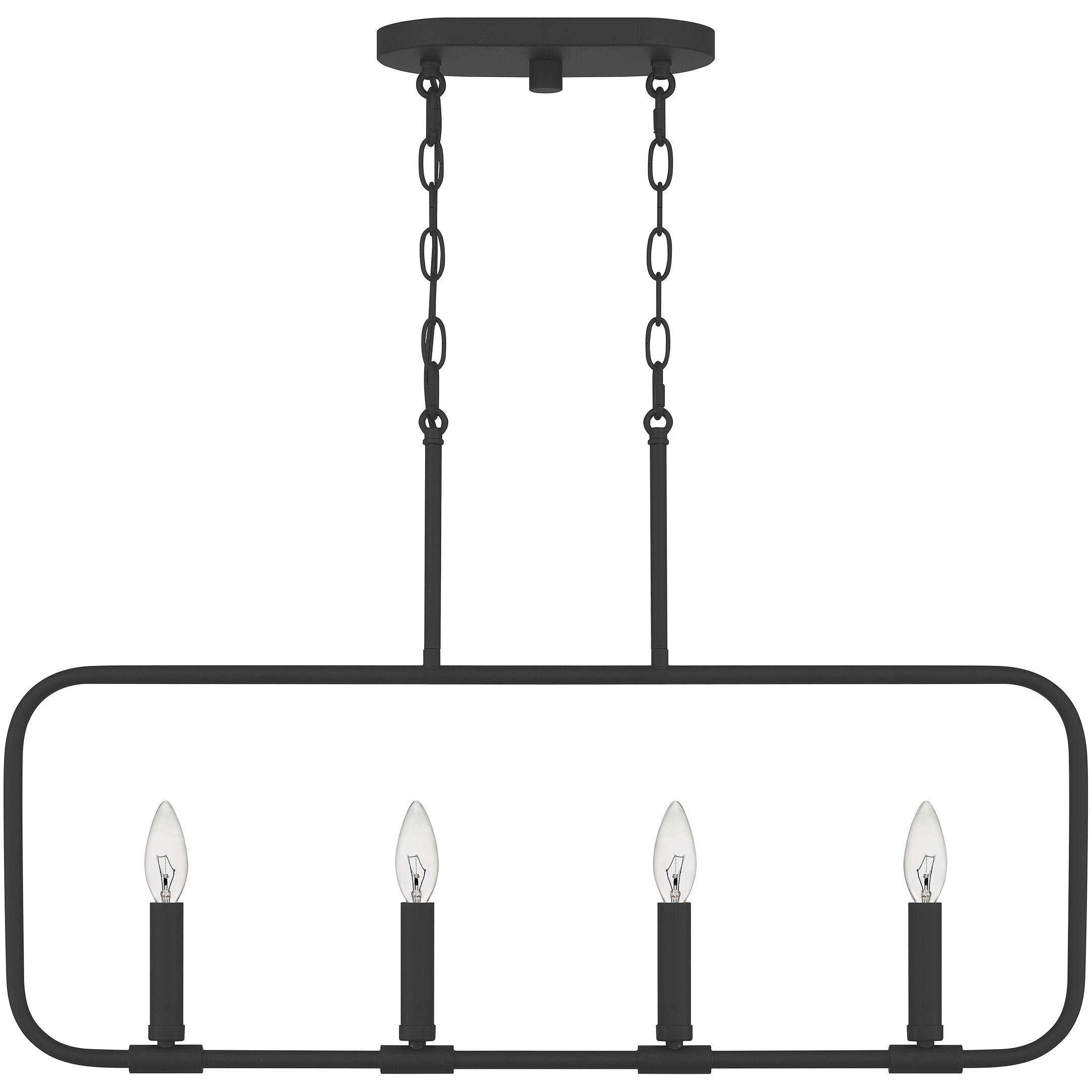 Abner 4 Light 32 inch Matte Black Linear Chandelier Ceiling Light