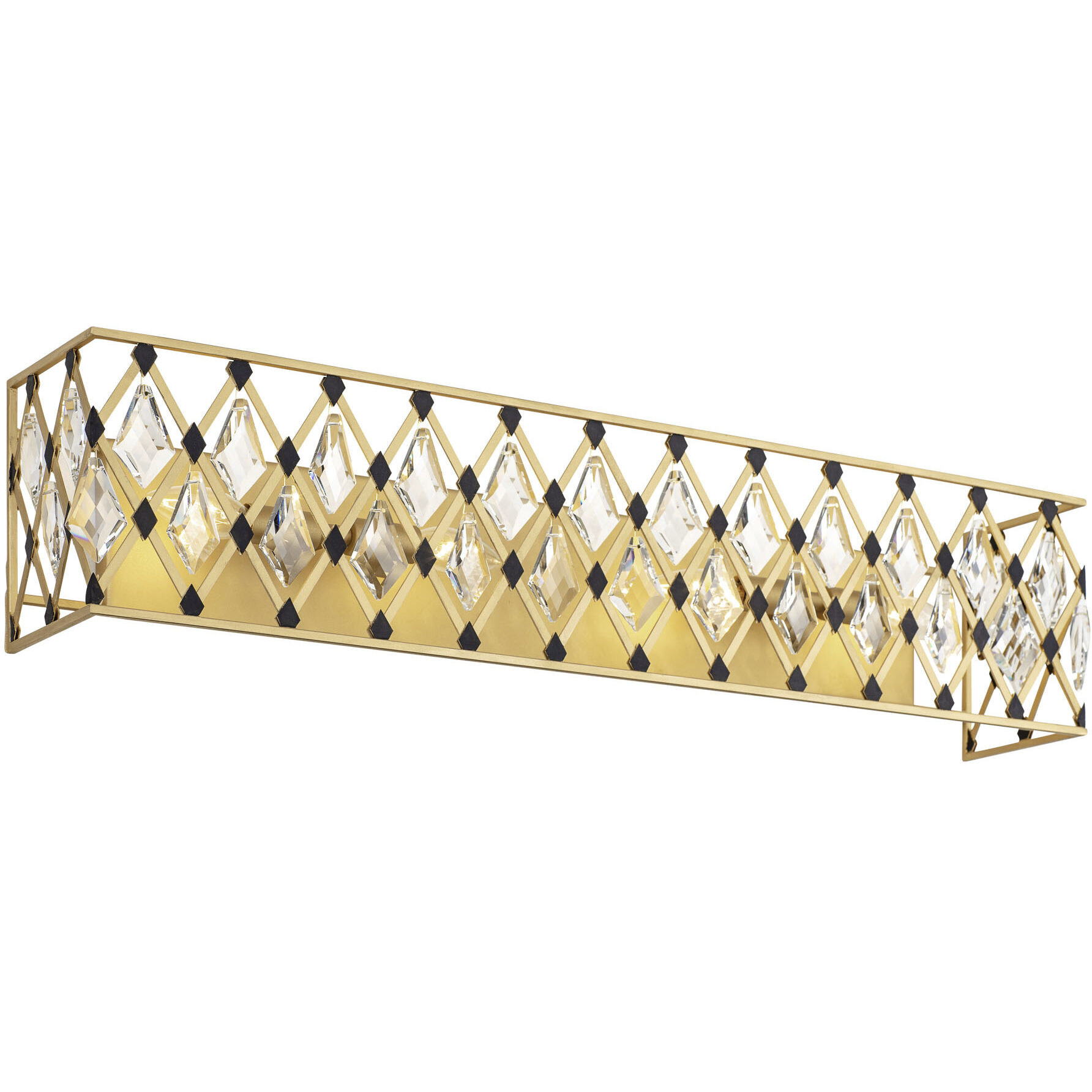 Windsor 4 Light 31 inch French Gold and Matte Black Bath Vanity Wall Light