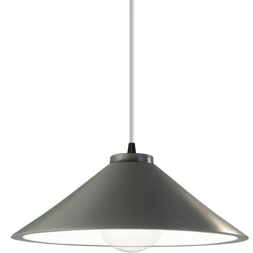 Radiance Collection LED 11.75 inch Pewter Green with Brushed Nickel Pendant Ceiling Light