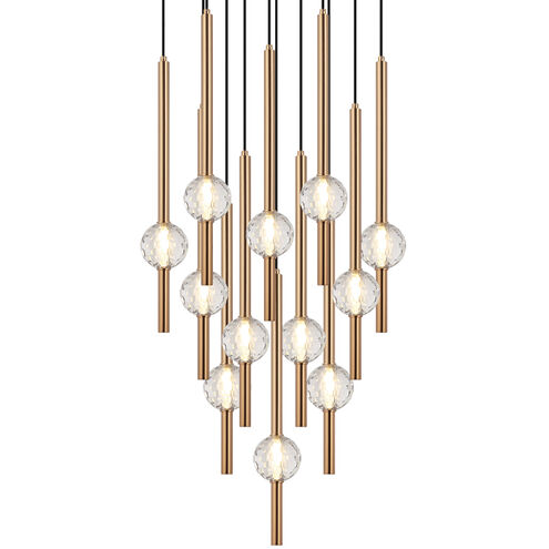 Windchimer LED 22 inch Aged Gold Brass Pendant Ceiling Light