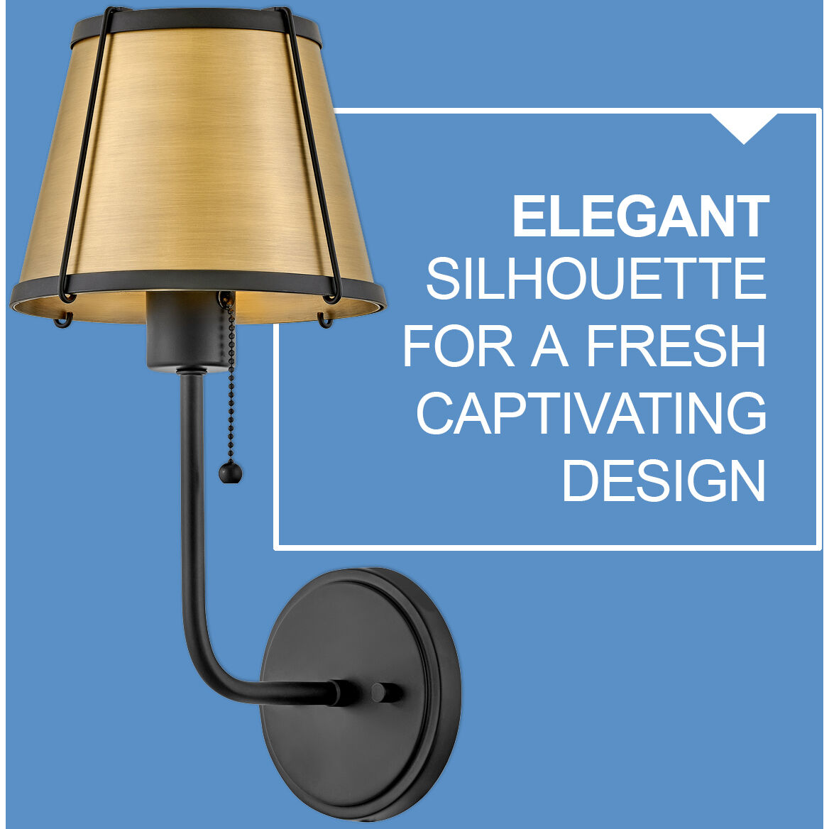 Clarke 1 Light 7.25 inch Black with Lacquered Dark Brass accents Sconce Wall Light