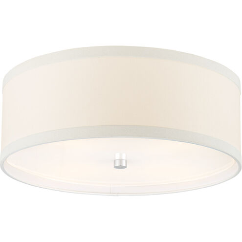 kate spade new york Walker 4 Light 18 inch Burnished Silver Leaf Flush Mount Ceiling Light in Cream Linen, Medium