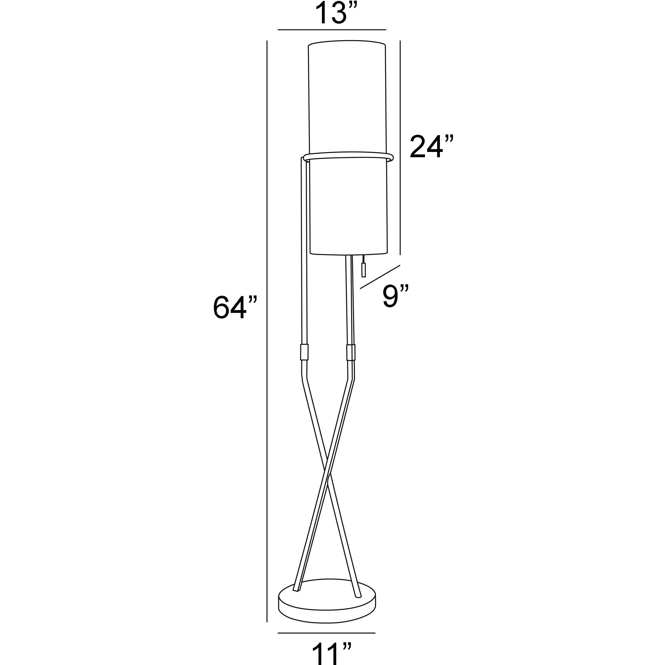 Xandra 64 inch 60.00 watt Black Floor Lamp Portable Light